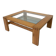 Mid-Century Modern Coffee Table by Guiseppe Rivadossi, Wood and Glass, Italy, 1970s