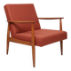 Scandinavian armchair in terracotta wool, 1970