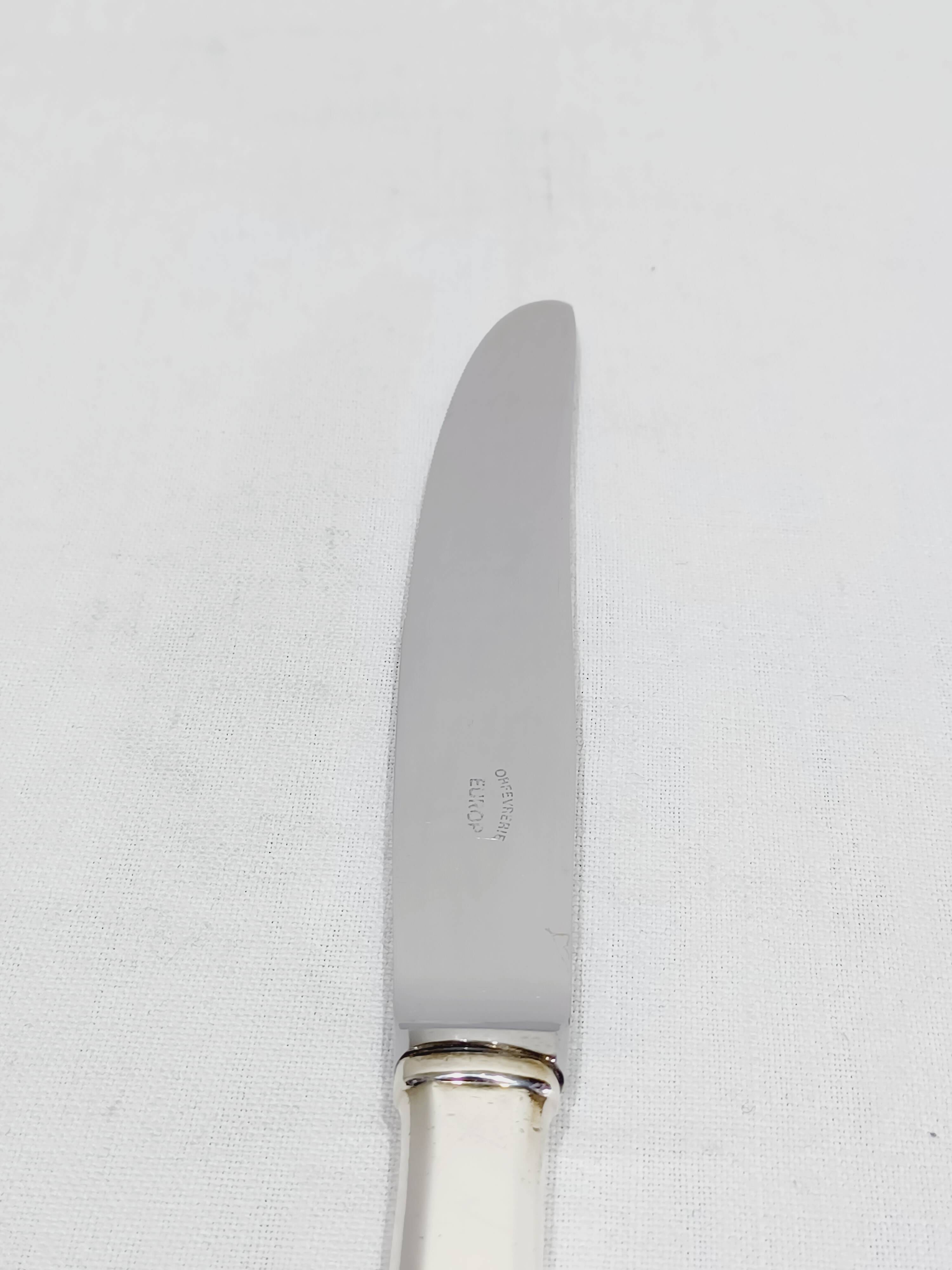 Europ - 12 silver-plated metal knives Uniplat