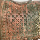 Cheval de temple indien en bois polychrome