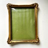 Cadre antique en bois doré art nouveau 18,5 cm x 14,5 cm verre convexe