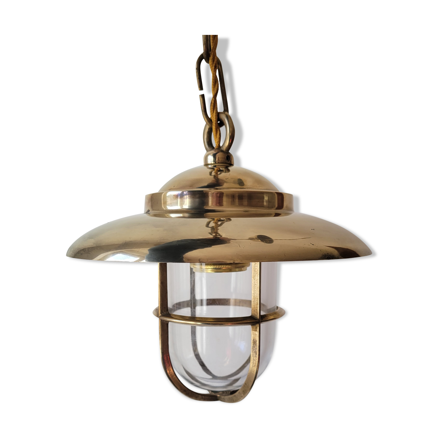 Marine suspension in brass and glass