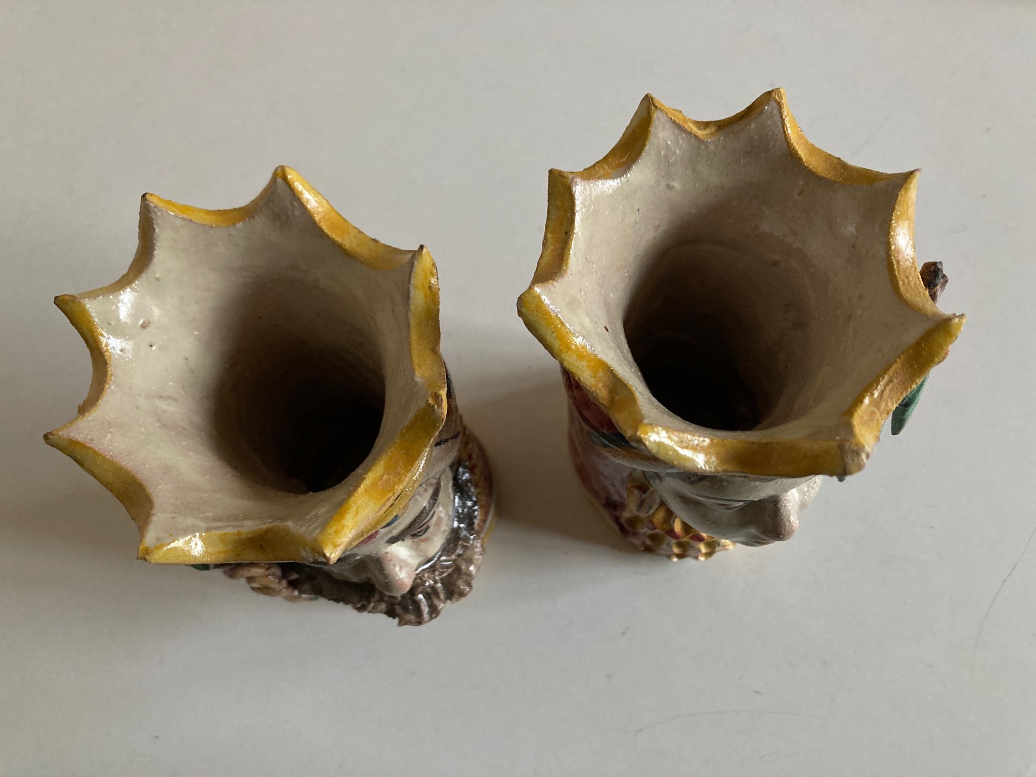 Pair of Moro head vases Caltagirone Italian design Sicily