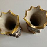 Pair of vases heads di Moro Caltagirone Italian design Sicily
