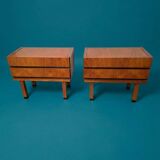 Pair of Scandinavian teak bedside tables from the 1960s.