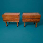 Pair of Scandinavian teak bedside tables from the 1960s.