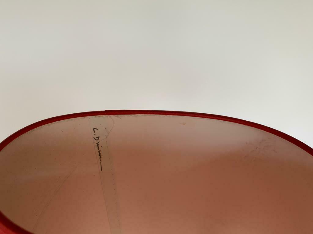Red ceramic lamp drimmer modernist lampshade