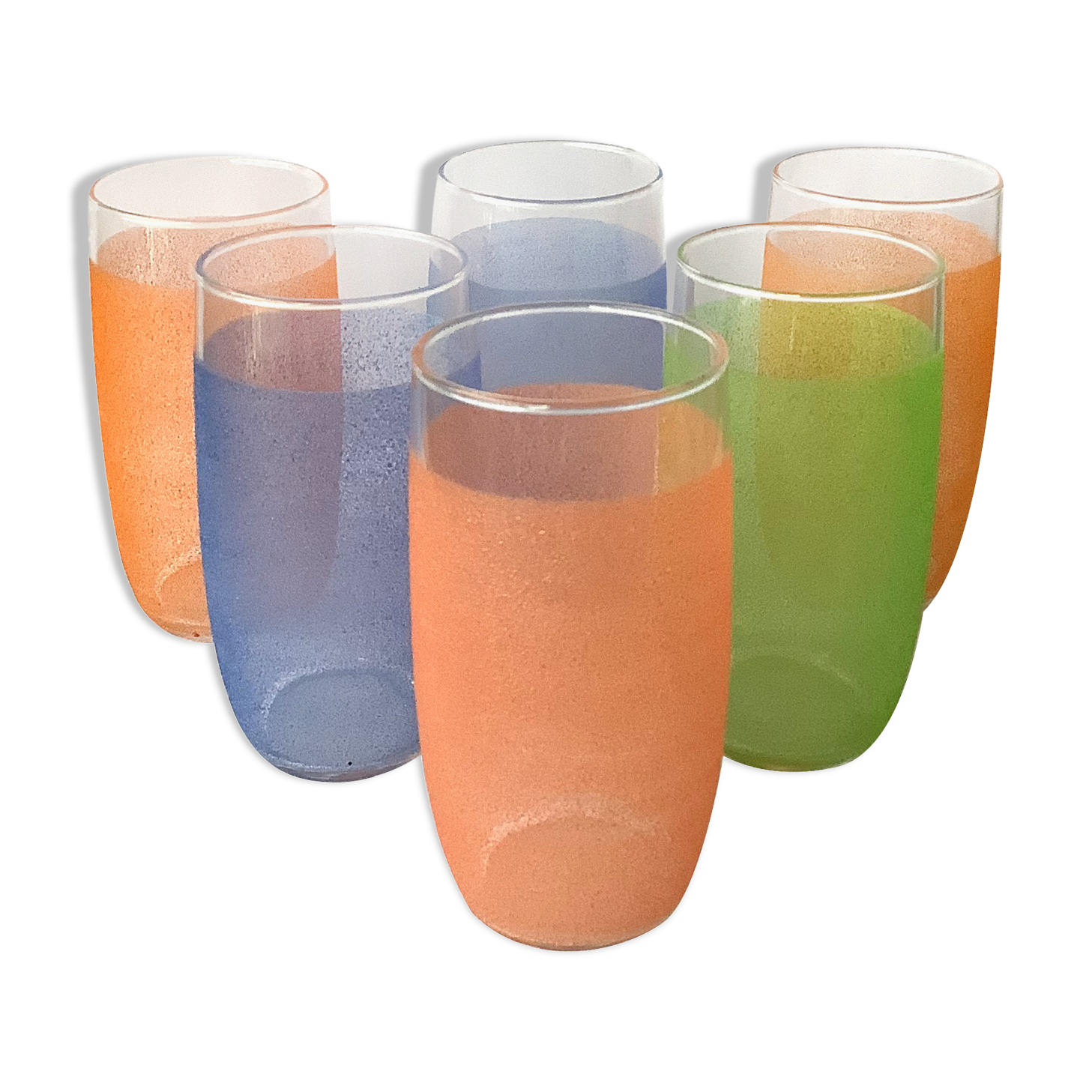 Vintage orangeade granite glasses 40'/50's