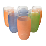 6 verres granité à orangeade vintage