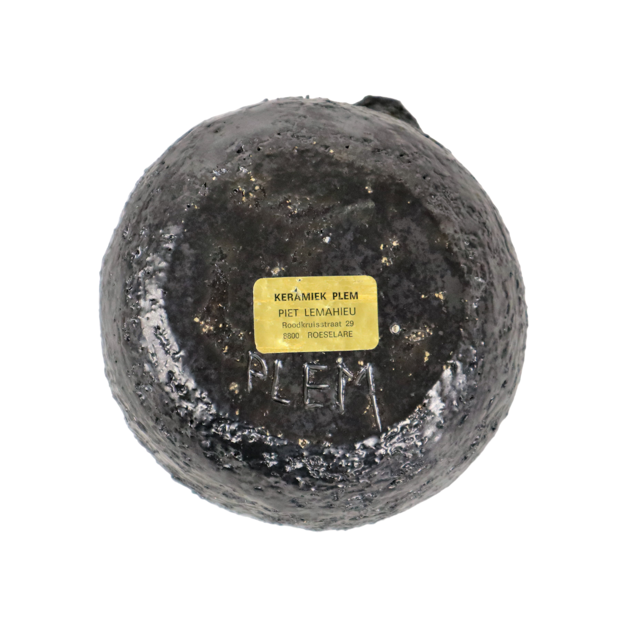 Fat Lava Pottery Ceramic Ashtray Bright Red Plem Vintage 13cm