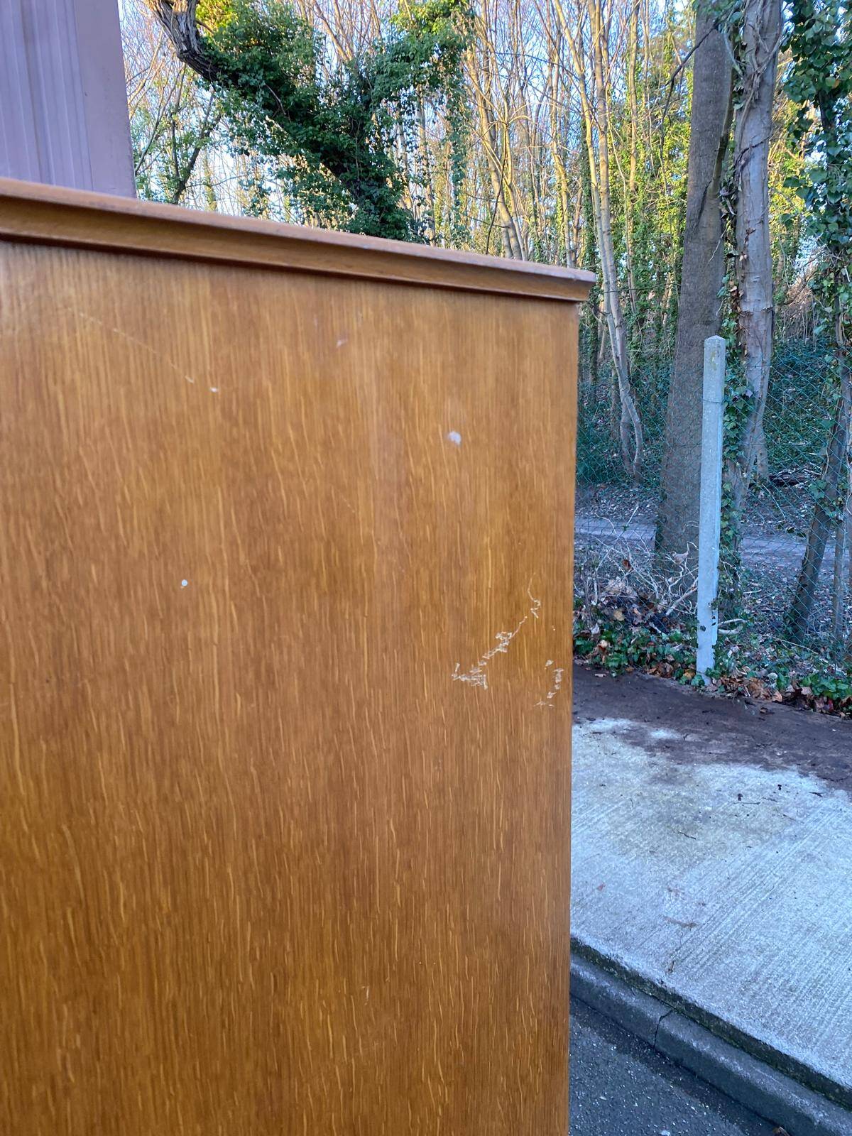 Scandinavian 3-door oak wardrobe from the 1960s, 155cm.