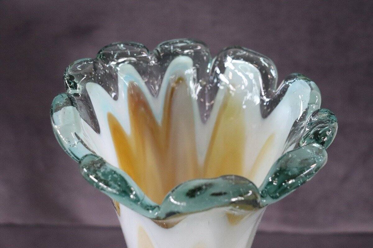 Vintage Italian Tall Vase In Murano Art Glass, 1960s