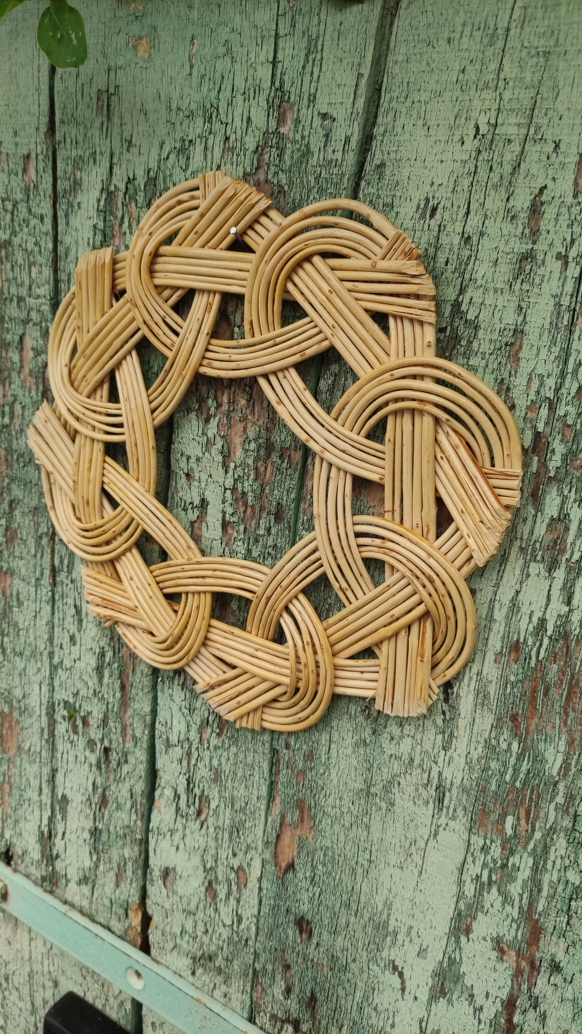 Vintage braided wicker underside