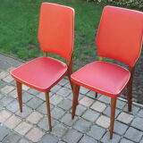 Paire de chaises rouge vintage
