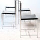 Set of 4 chrome and leather chairs by Cidue, Italy 1970's