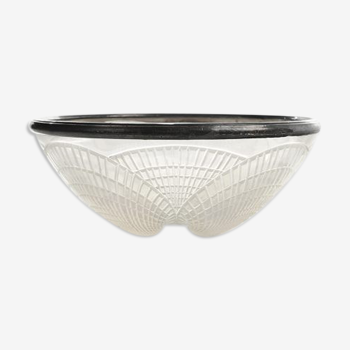 Coupe signée René Lalique en verre pressé