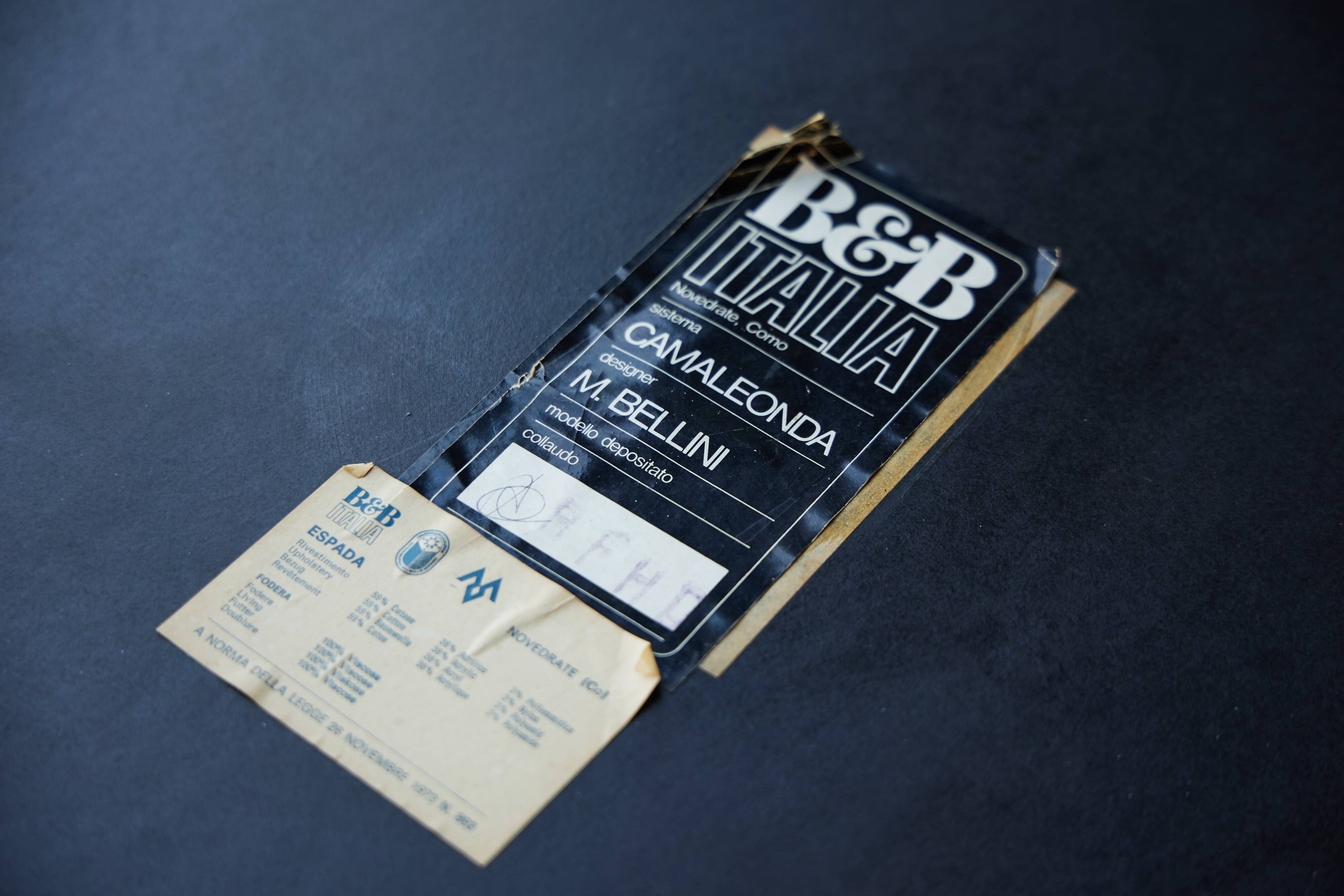 Blue Velvet Camaleonda Sofa by Mario Bellini for B&B Italia, Italy, 1970s