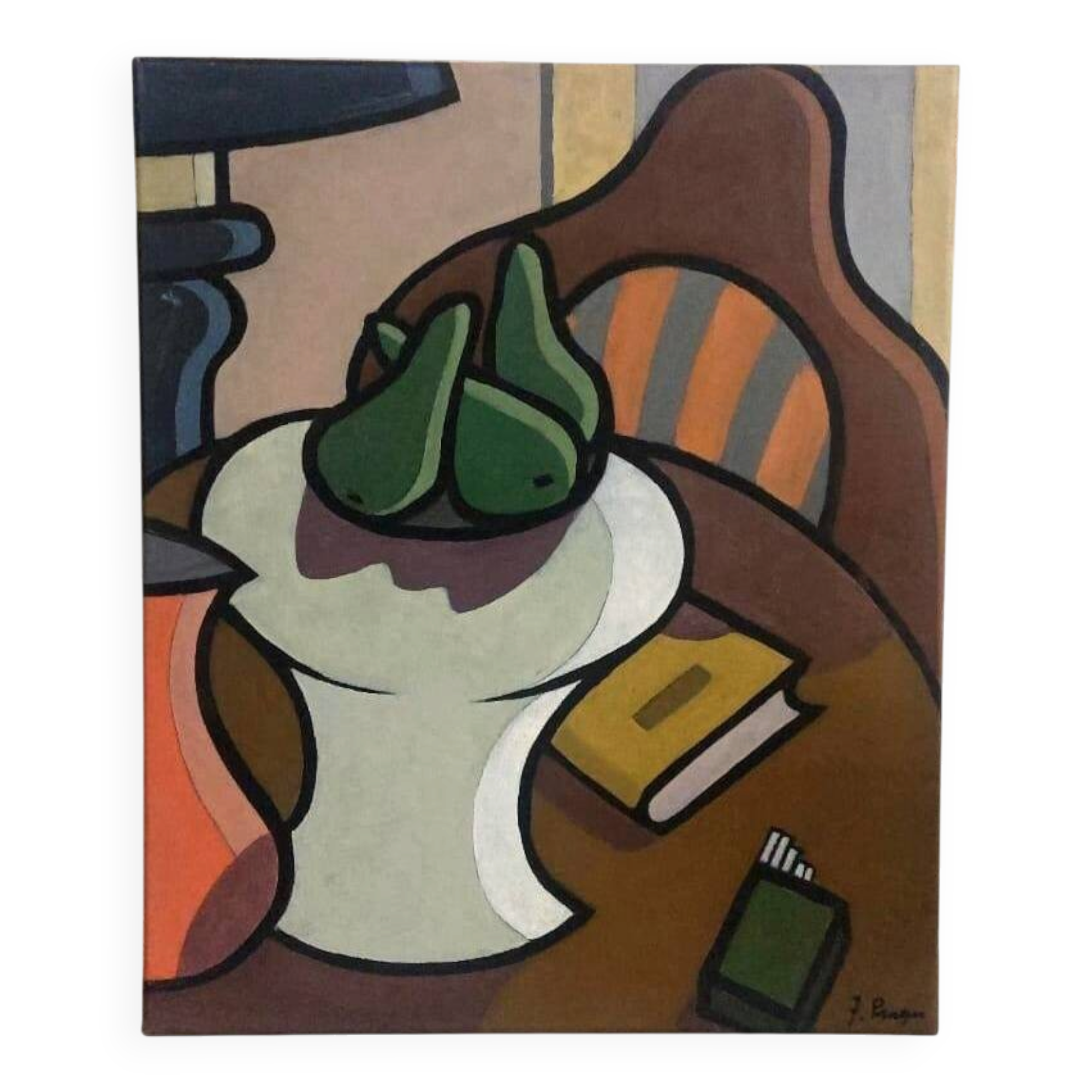 Oil painting still life Franco Prayer (1924) 60x50 cm