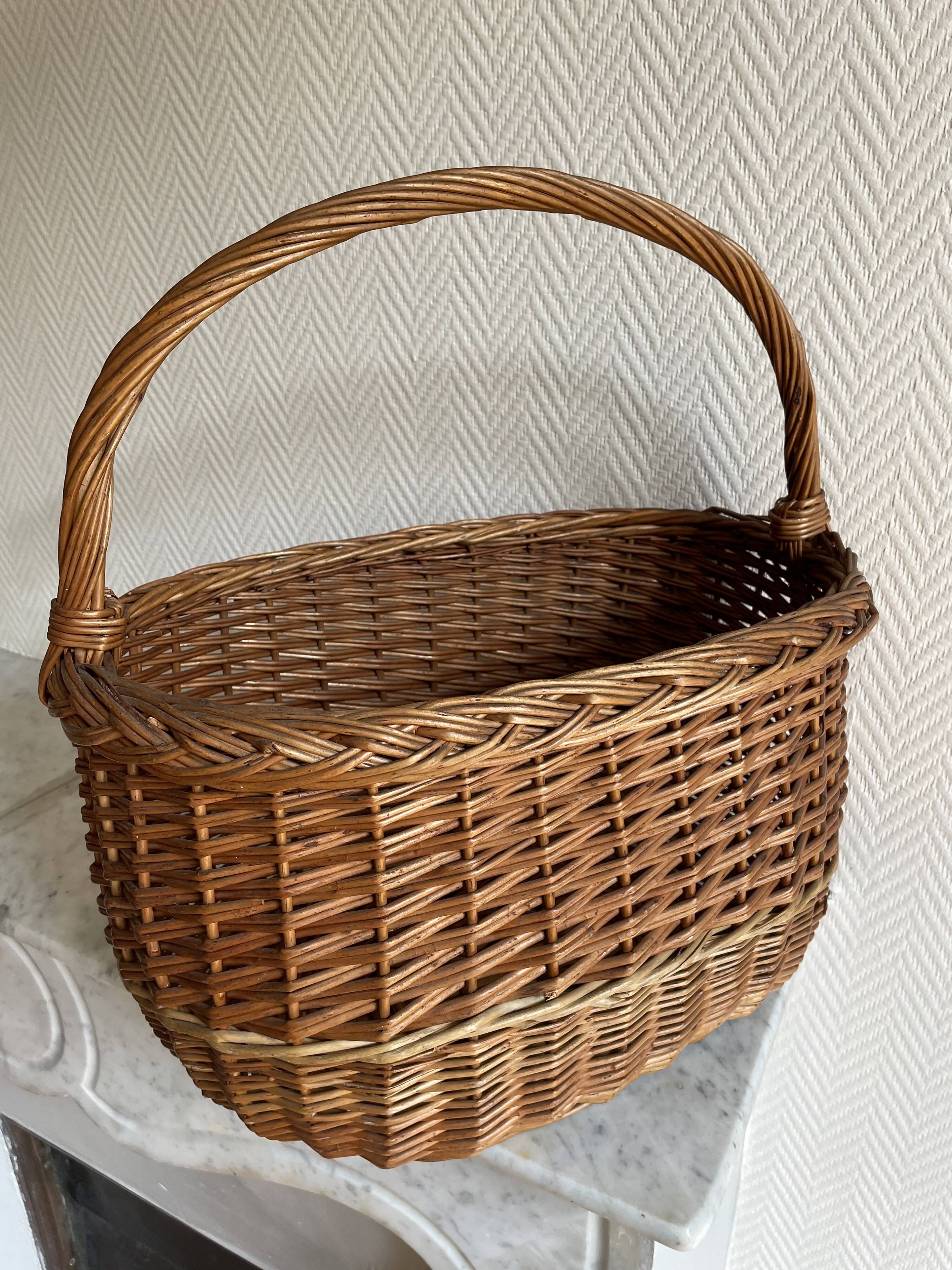 Vintage woven wicker basket