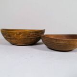 Swedish folk art, unique set of 2 farmer's bowls from the 19th century.