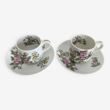 Lot 2 coffee cups in Limoges porcelain Théodore Haviland