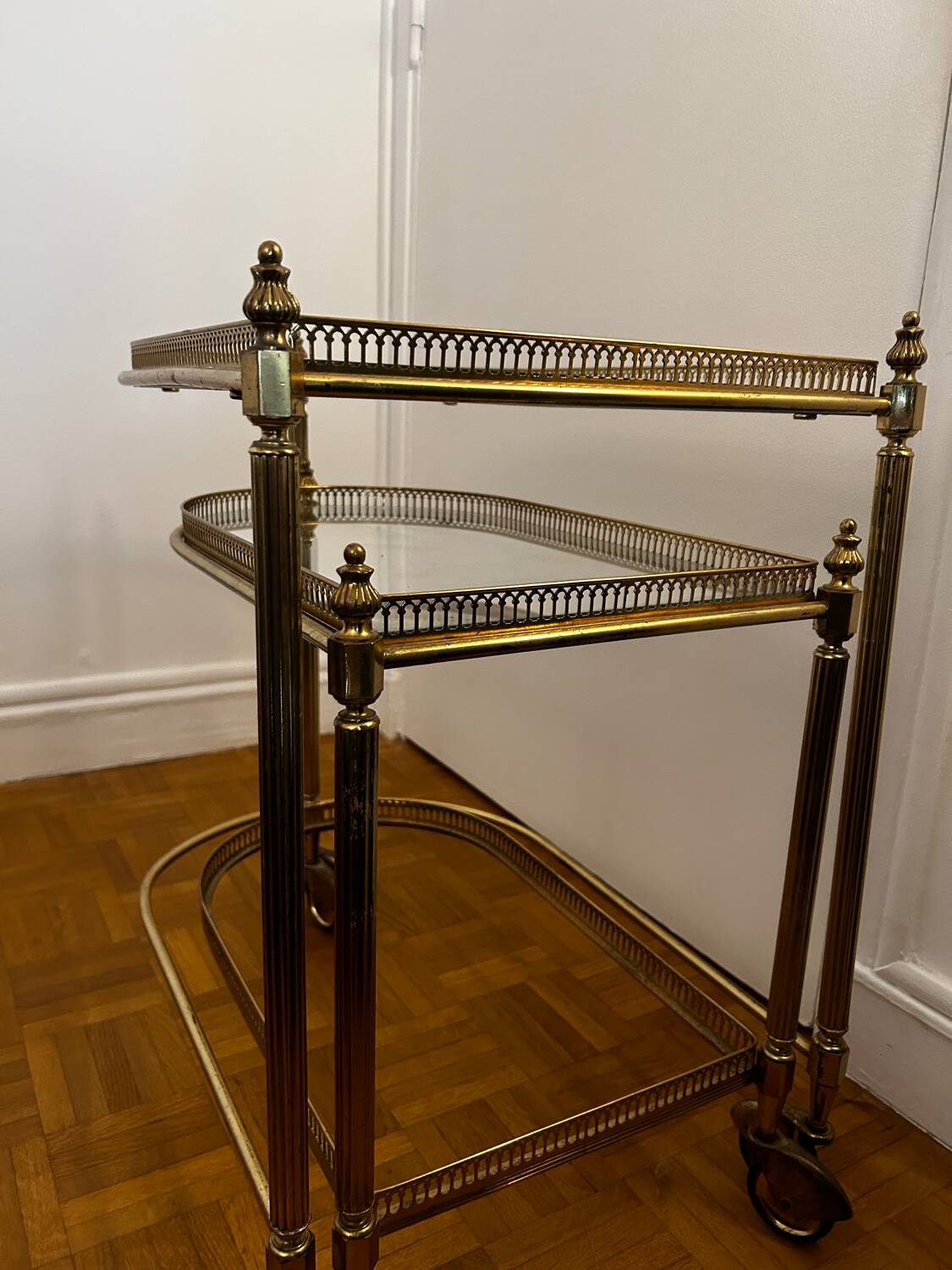 Brass and glass nesting table