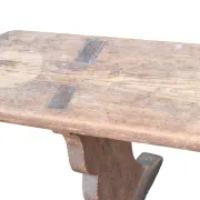 Long French wabi-sabi bench in weathered pine – circa 1900