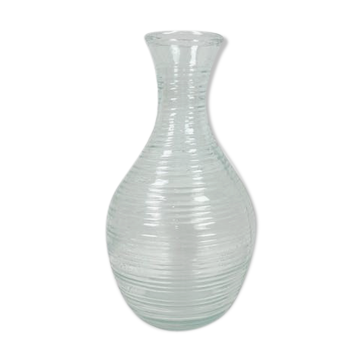 Striated glass vase