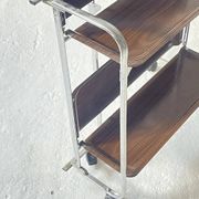 Chrome Midcentury folding service trolley, Germany 1950s