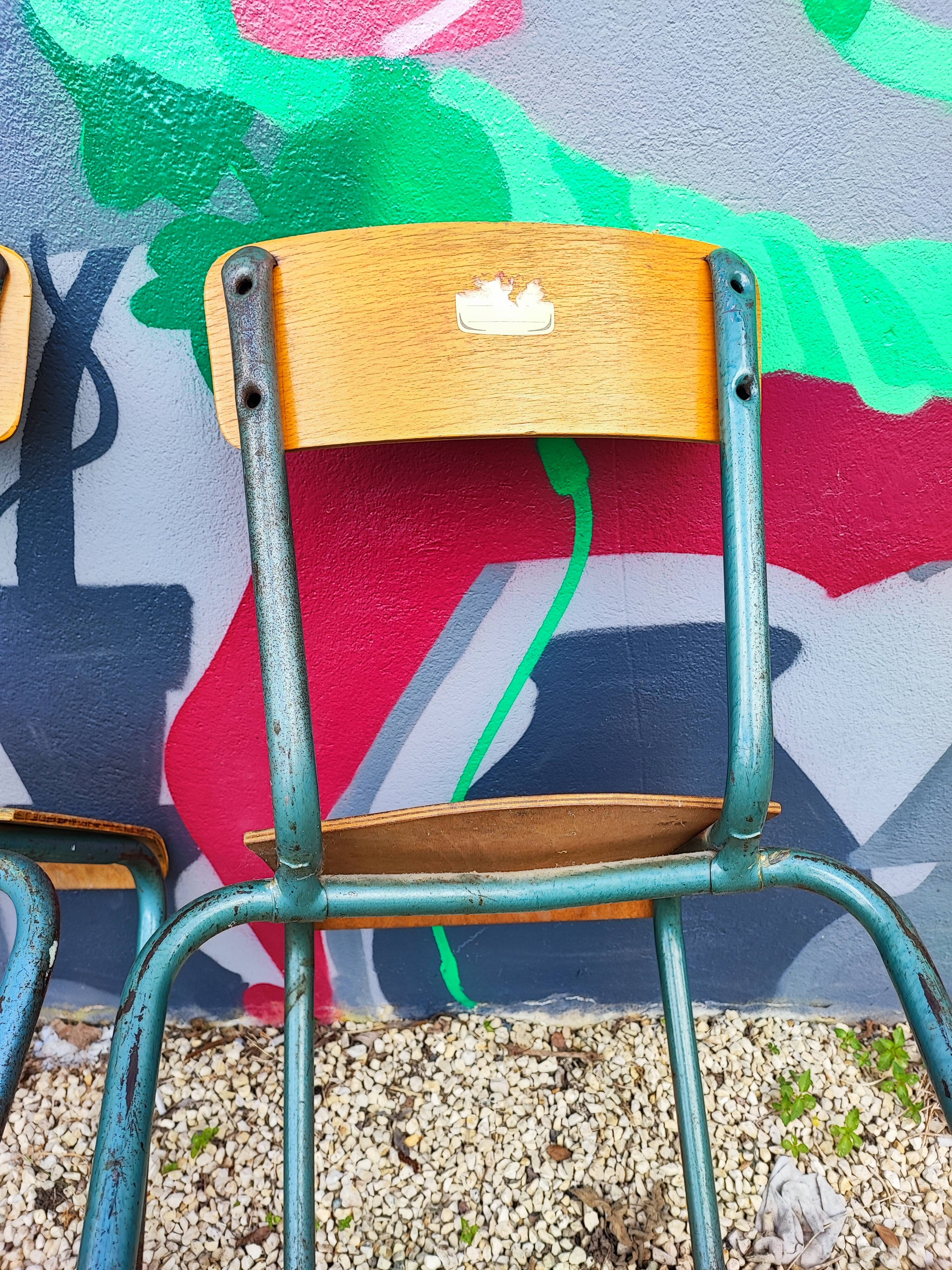 Set of 3 vintage school chairs