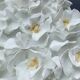 Art mural 3D flower sculpture in clay on handmade canvas.