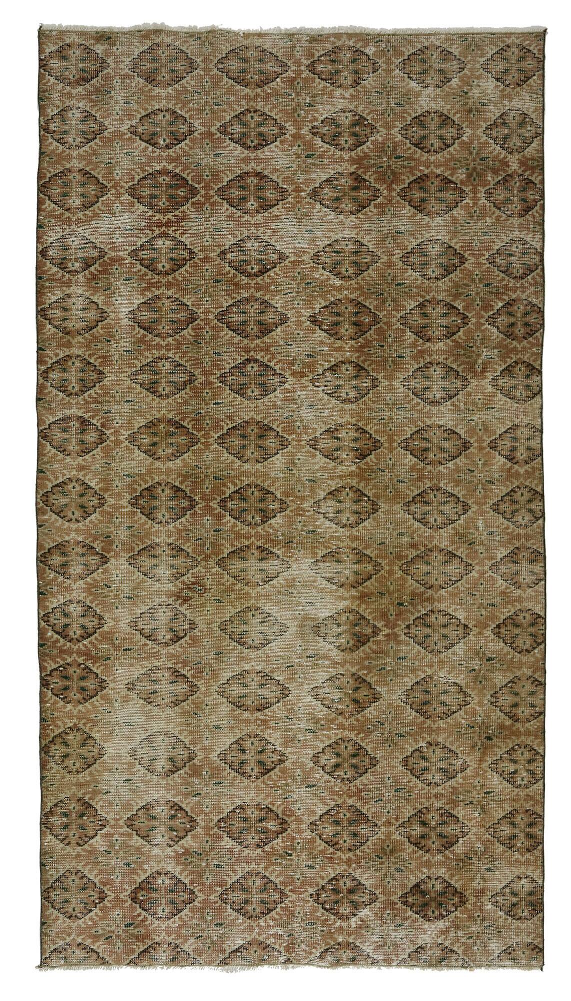 Turkish Anatolian Handmade Vintage Rug 252 cm x 140 cm