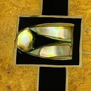 Plateau en marqueterie bois et nacre