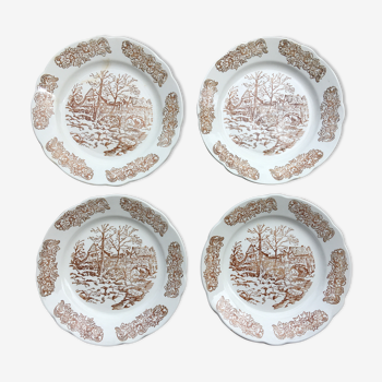 4 dessert plates sarreguemines