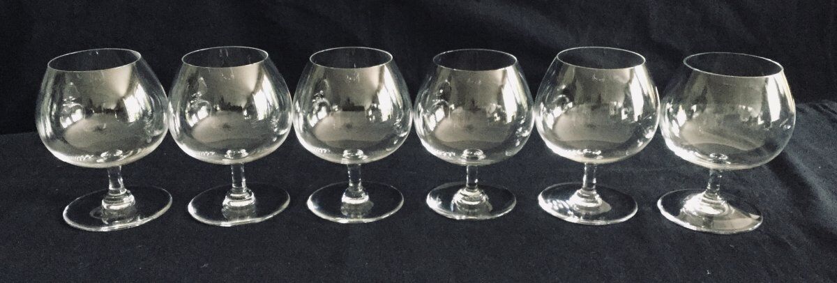 Set of 6 Baccarat crystal cognac glasses