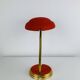1950s desk lamp, red metal and brass
