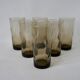 Set of 6 70s Long Drink design smoked glasses