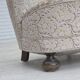 1970s, Danish curved armchair, original light green/gray furniture velour.