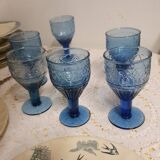 6 seventies/eighties stemmed glasses with fruity decoration