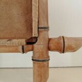 Set of vintage wood mirrors bamboo effect
