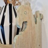 Antique wall shelf in raw wood