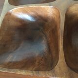 Wooden dish with compartments