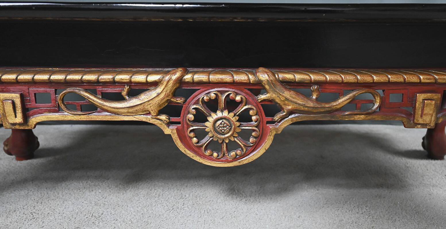 Large Imperial Coffee Table with Glass Top, China – 20th Century