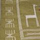 Traditional handmade multicolored green kilim carpet  68x102cm