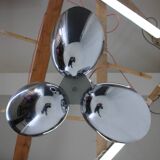 1930s Restored Bauhaus Chrome Plated Chandelier by Zukov , Czechoslovakia