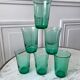 Lot de 6 verres à eau vert années 70