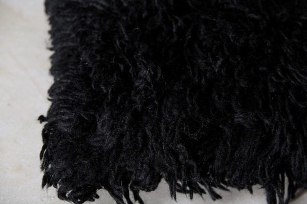 Black Berber cushion in wool 40x40