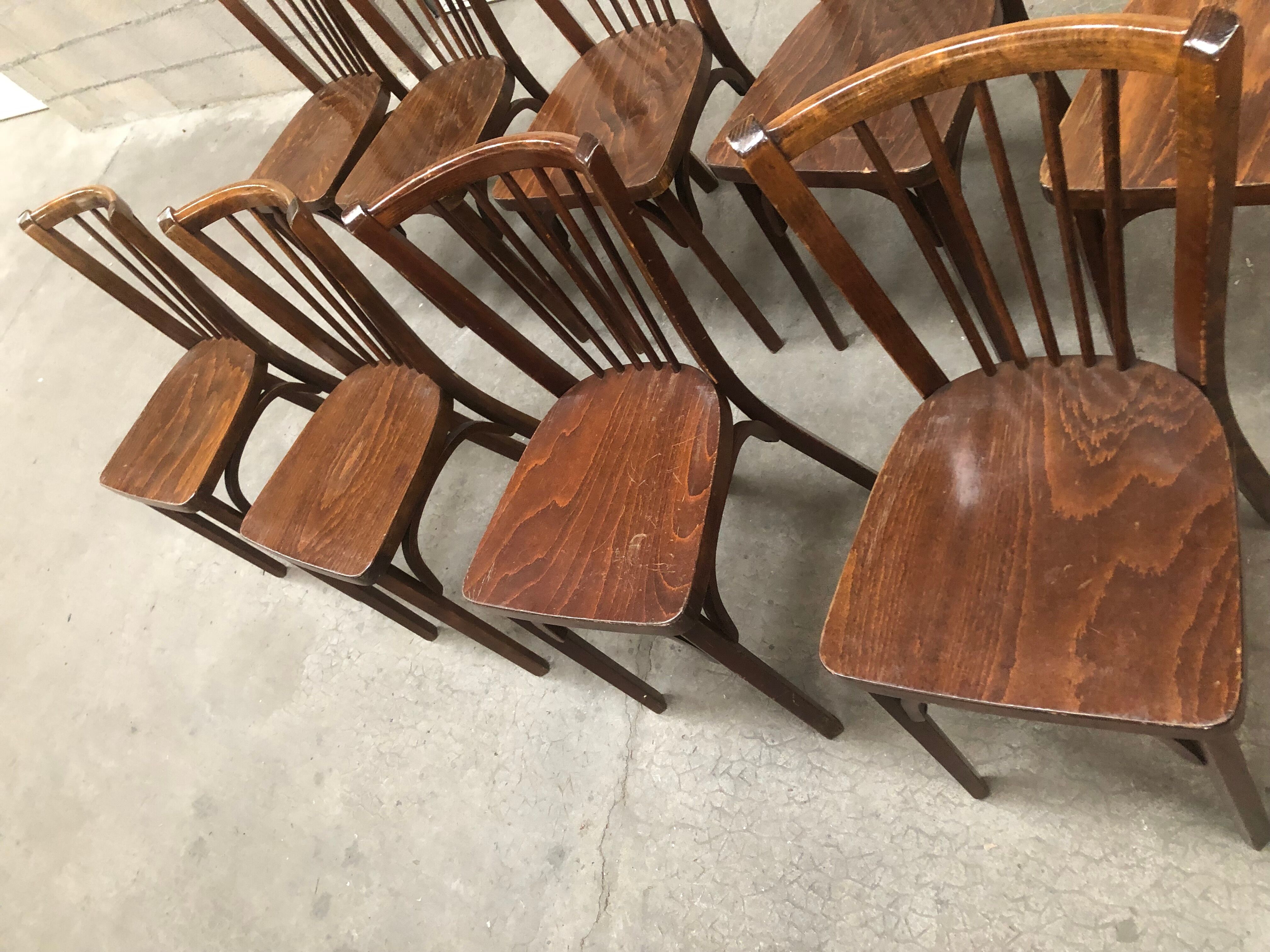Set of 9 bistro chairs