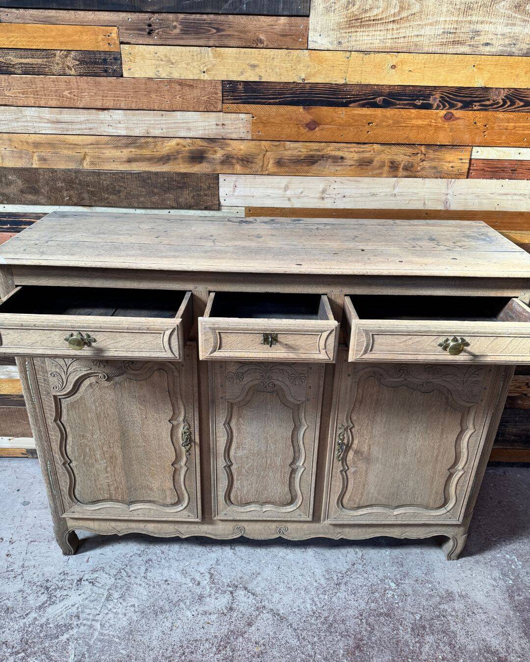 Solid oak buffet - sandblasted - late 18th century