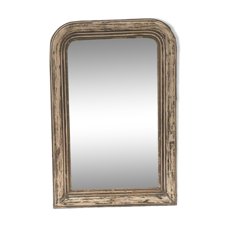 Cream Painted Indian Mirror - 19thC (62 x 153cm) Cream Painted Indian Mirror - 19thC (62 x 153cm)